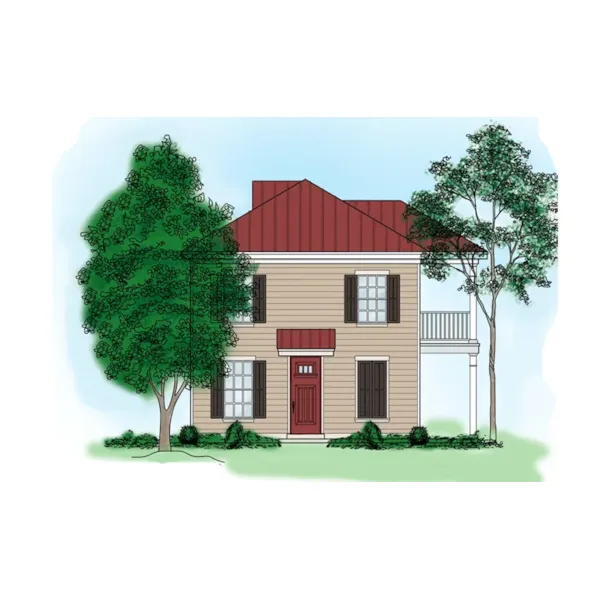 Traditional House Plan Front of Home - Shenstone Narrow Lot Home 060D-0530 - Shop House Plans and More