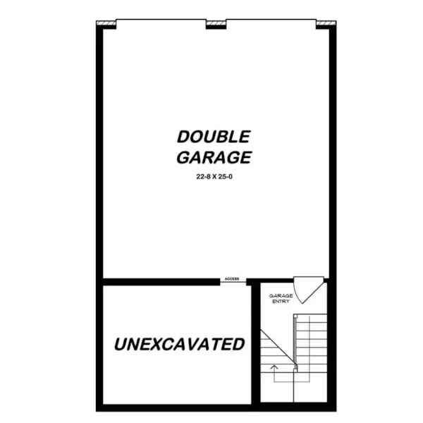 Traditional House Plan Lower Level Floor - Shenstone Narrow Lot Home 060D-0530 - Shop House Plans and More