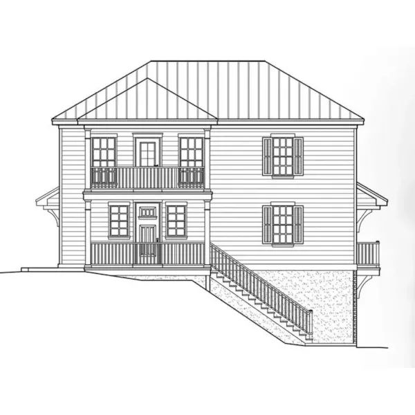 Traditional House Plan Side View Photo - Shenstone Narrow Lot Home 060D-0530 - Shop House Plans and More