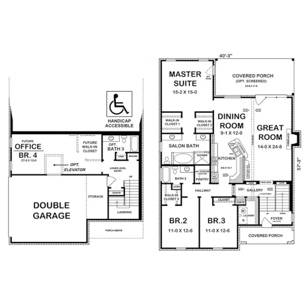 Ranch House Plan First Floor - Sherwood Lane European Home 060D-0531 - Shop House Plans and More