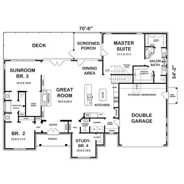 Bungalow House Plan First Floor - Vaughn Hill European Home 060D-0532 - Shop House Plans and More