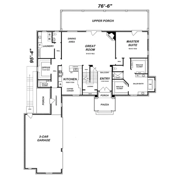 European House Plan First Floor - Brinkley Place Luxury Home 060D-0535 - Shop House Plans and More