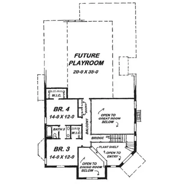 Traditional House Plan Second Floor - 060D-0584 - Shop House Plans and More