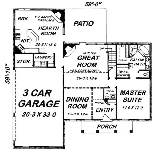 Traditional House Plan First Floor - 060D-0596 - Shop House Plans and More