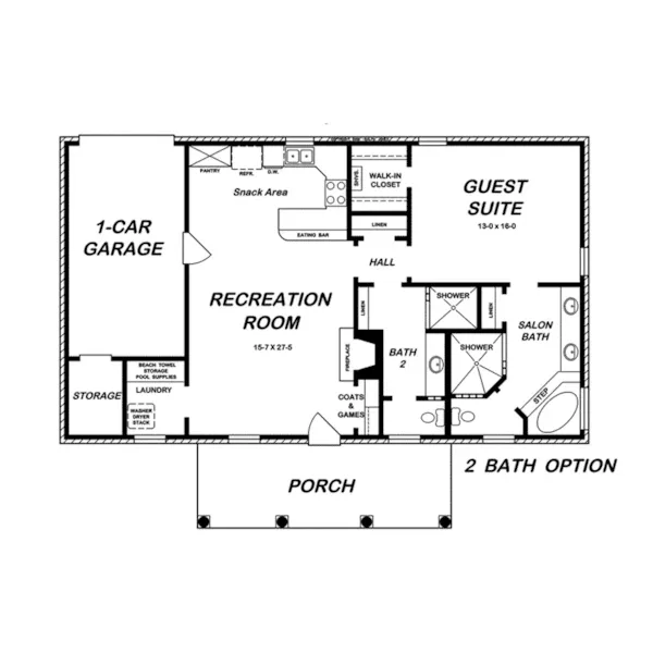 Traditional House Plan First Floor - Smallwood Ranch Home 060D-0604 - Shop House Plans and More