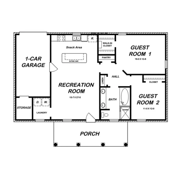 Traditional House Plan Optional Basement - Smallwood Ranch Home 060D-0604 - Shop House Plans and More