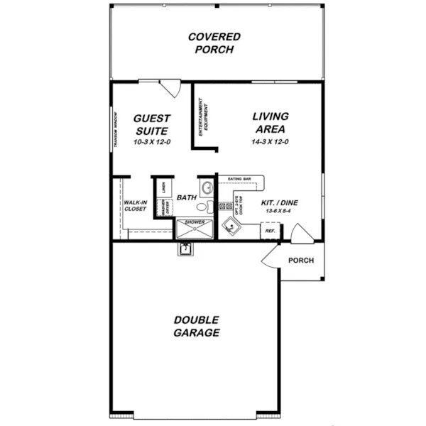 Ranch House Plan First Floor - Dacia Narrow Lot Small Home 060D-0605 - Shop House Plans and More