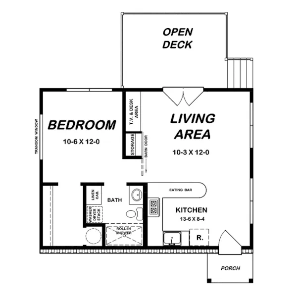 Ranch House Plan First Floor - Cady Lane Small Home 060D-0606 - Search House Plans and More