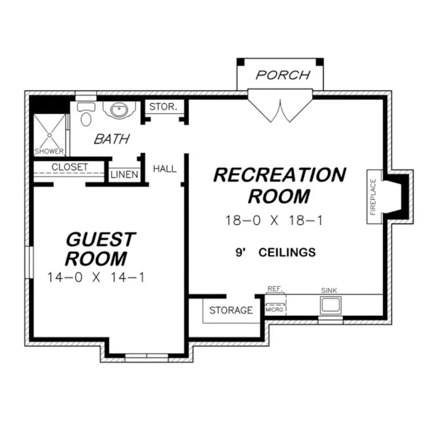 Neoclassical House Plan First Floor - Donnan European Cottage 060D-0608 - Shop House Plans and More