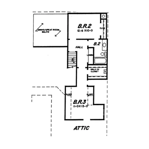 Second Floor - Harland Small Home 060D-0615 - Shop House Plans and More