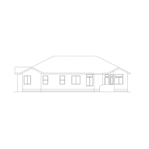 Ranch House Plan Rear Elevation - Laurel Ranch Home 061D-0002 - Shop House Plans and More