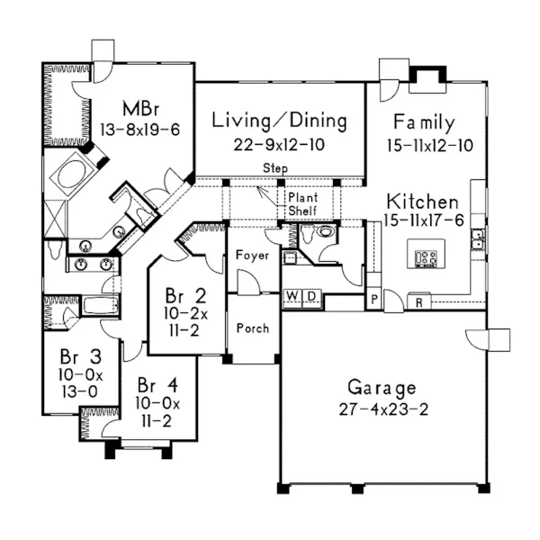 Sunbelt House Plan First Floor - Oxford Sunbelt Home 061D-0003 - Shop House Plans and More