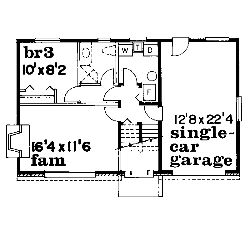 Traditional House Plan Lower Level Floor - Prospect Ridge Split-Level Home 062D-0003 - Shop House Plans and More