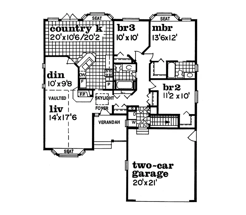 Country House Plan First Floor - Sherborne Farm Country Home 062D-0011 - Shop House Plans and More