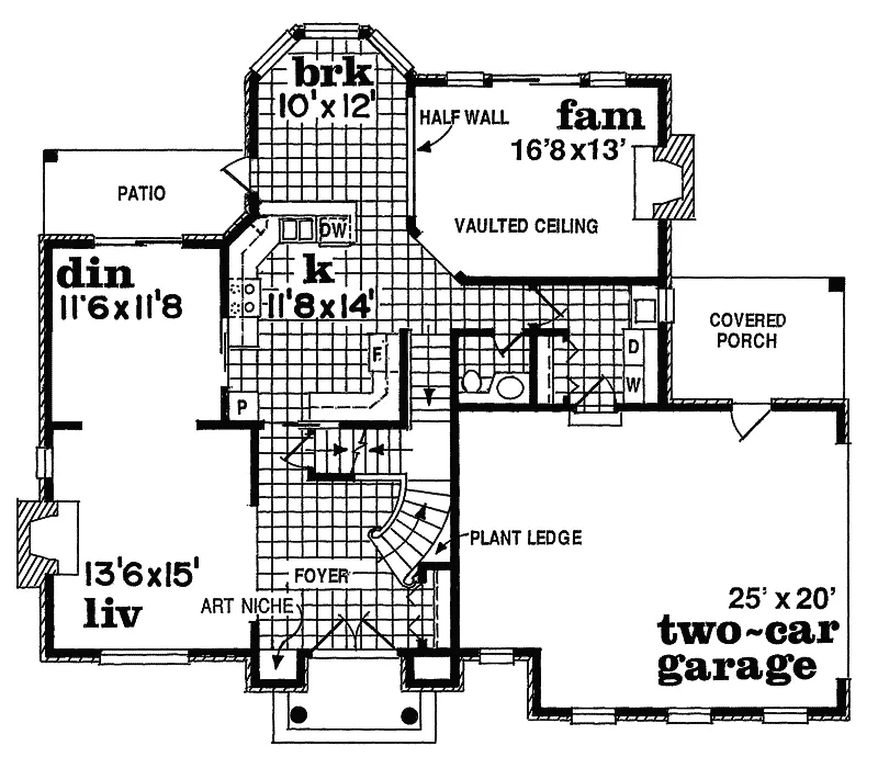 Georgian House Plan First Floor - Stevens Place Traditional Home 062D-0013 - Shop House Plans and More
