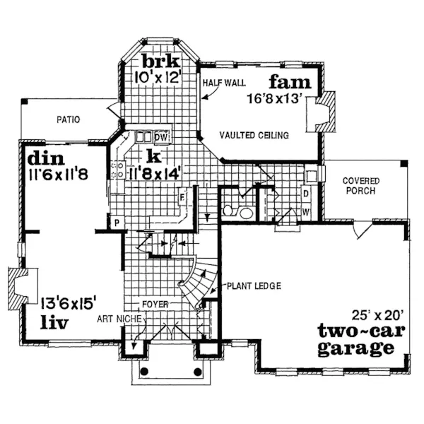 Traditional House Plan First Floor - Stevens Place Traditional Home 062D-0013 - Shop House Plans and More