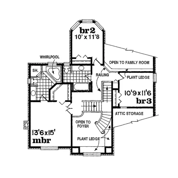 Traditional House Plan Second Floor - Stevens Place Traditional Home 062D-0013 - Shop House Plans and More