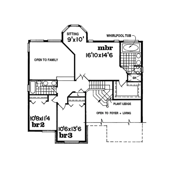 Modern House Plan Second Floor - Glover Pointe Traditional Home 062D-0014 - Search House Plans and More