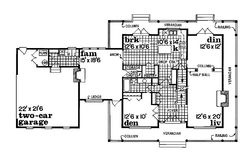 Country House Plan First Floor - Wrexham Country Farmhouse 062D-0015 - Shop House Plans and More