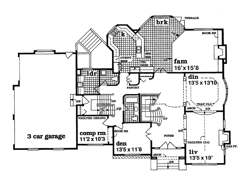 Sunbelt House Plan First Floor - Elsah Landing Luxury Home 062D-0016 - Search House Plans and More
