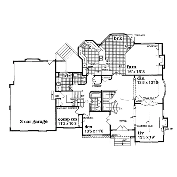 Sunbelt House Plan First Floor - Elsah Landing Luxury Home 062D-0016 - Search House Plans and More