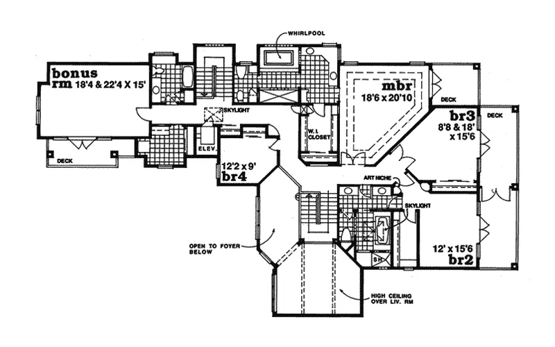 Sunbelt House Plan Second Floor - Pebble Hill Terrace Luxury Home 062D-0017 - Shop House Plans and More