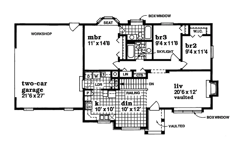 Rustic House Plan First Floor - Spears Ridge Ranch Home 062D-0018 - Shop House Plans and More