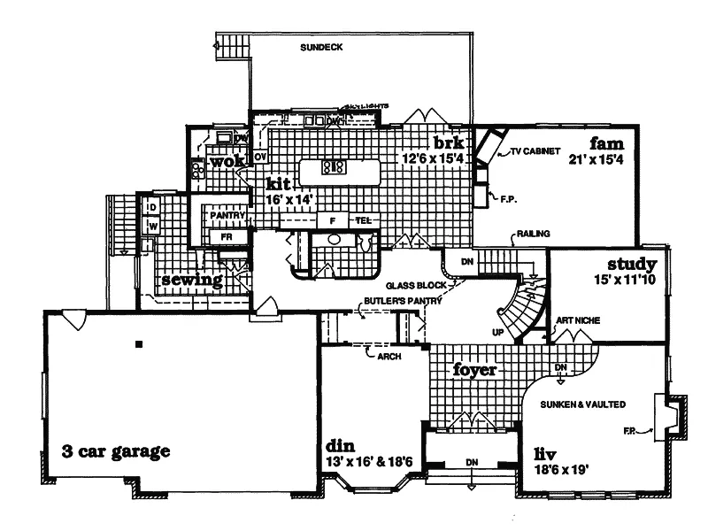 Traditional House Plan First Floor - Sumaria Traditional Home 062D-0019 - Shop House Plans and More
