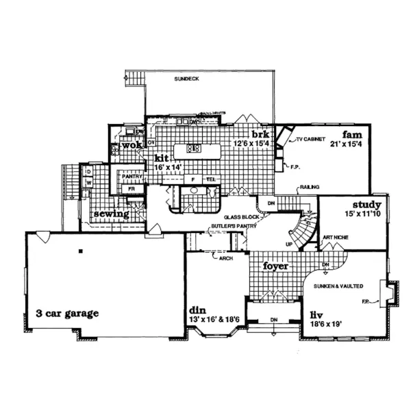 Luxury House Plan First Floor - Sumaria Traditional Home 062D-0019 - Shop House Plans and More