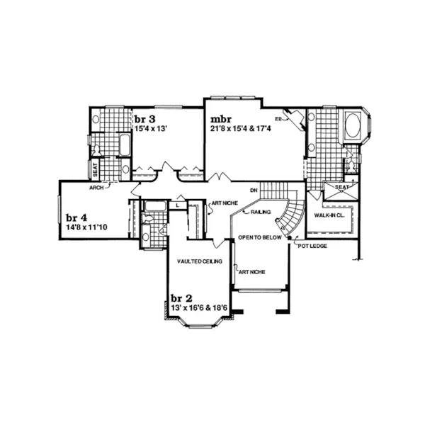 Luxury House Plan Second Floor - Sumaria Traditional Home 062D-0019 - Shop House Plans and More