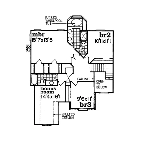 Traditional House Plan Second Floor - Calliope Traditional Home 062D-0020 - Search House Plans and More