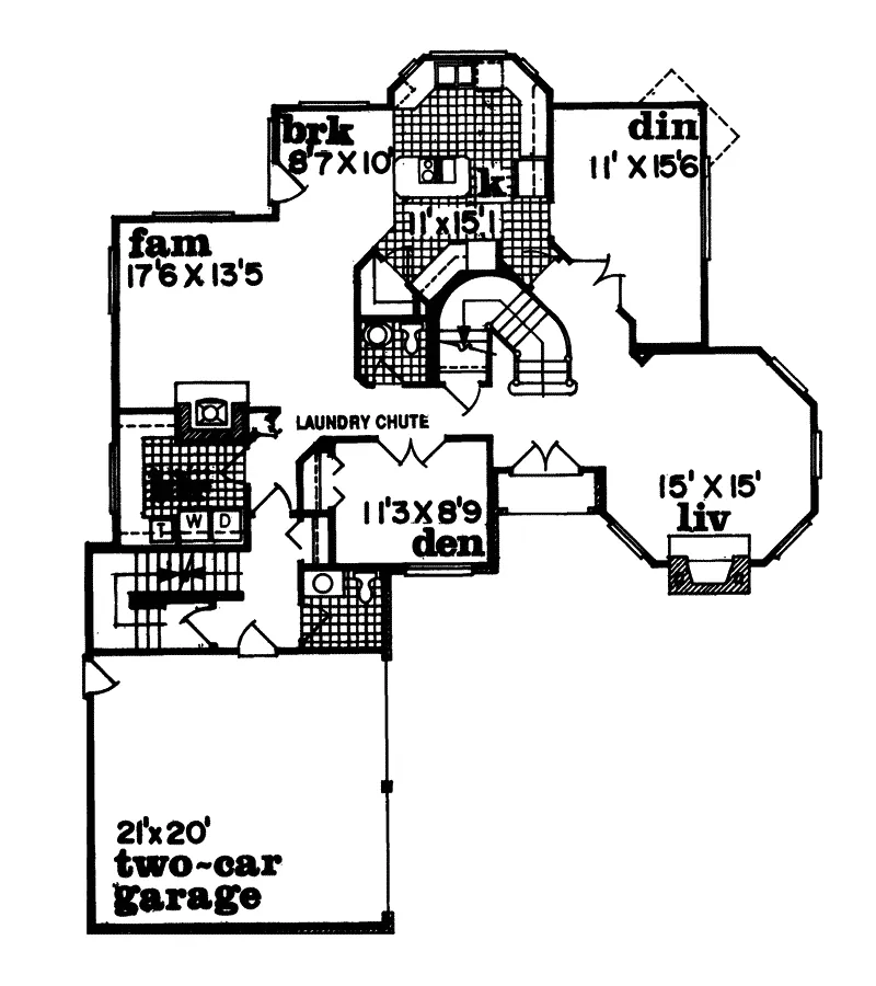 Victorian House Plan First Floor - Ansonborough Traditional Home 062D-0021 - Search House Plans and More