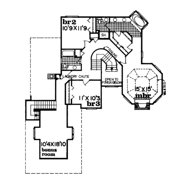 Victorian House Plan Second Floor - Ansonborough Traditional Home 062D-0021 - Search House Plans and More