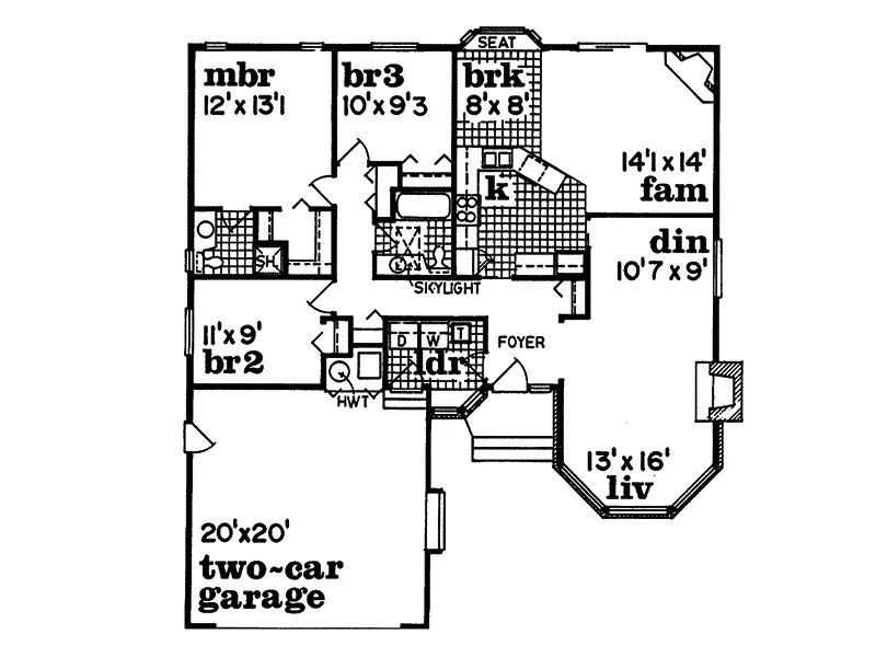 Ranch House Plan First Floor - Gruner Place Luxury Home 062D-0024 - Search House Plans and More