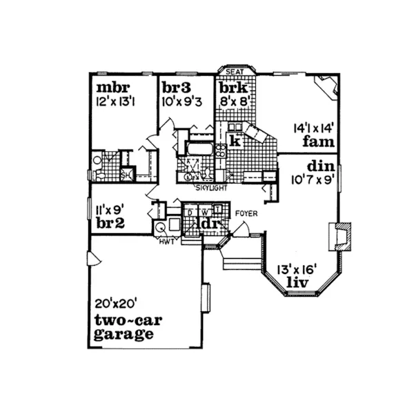 Ranch House Plan First Floor - Gruner Place Luxury Home 062D-0024 - Search House Plans and More