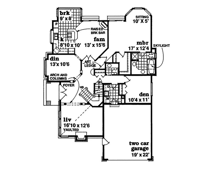 Traditional House Plan First Floor - Alamos Traditional Home 062D-0026 - Search House Plans and More