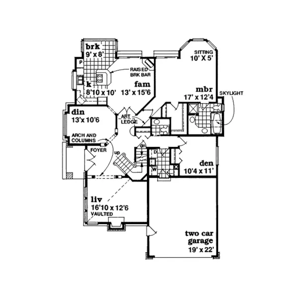 Traditional House Plan First Floor - Alamos Traditional Home 062D-0026 - Search House Plans and More