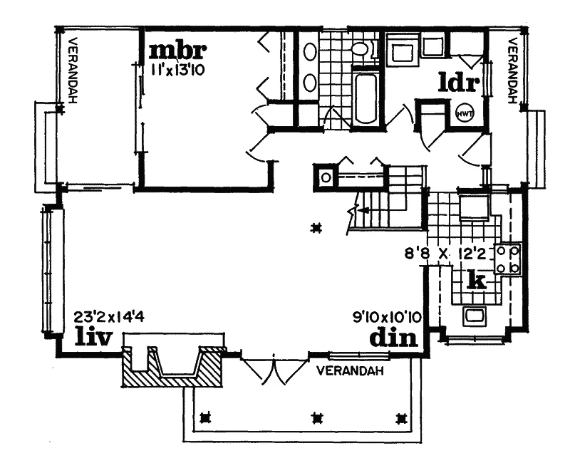 Country House Plan First Floor - Keating Mountain Home 062D-0029 - Search House Plans and More