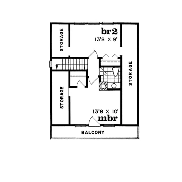 A-Frame House Plan Second Floor - Mountain Cottage House | Mountain Cabin House Plan