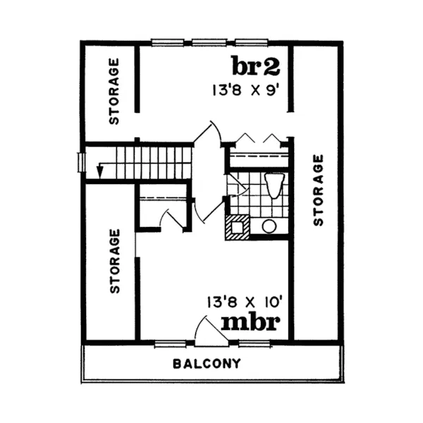 Vacation House Plan Second Floor - Elks Trail Cottage Cabin Home 062D-0032 - Search House Plans and More