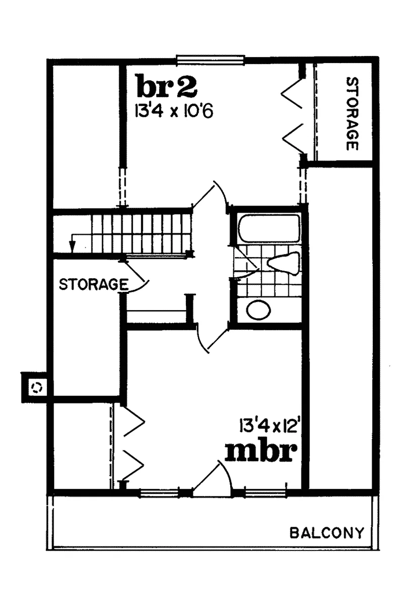 Vacation House Plan Second Floor - Trumbell Mountain Cottage Home 062D-0033 - Shop House Plans and More
