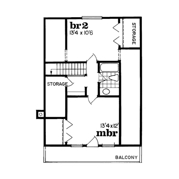 Cabin & Cottage House Plan Second Floor - Trumbell Mountain Cottage Home 062D-0033 - Shop House Plans and More