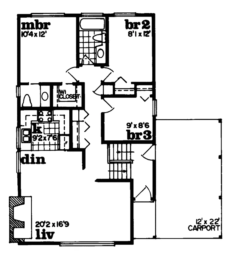 Vacation House Plan First Floor - Pocahontas Place Rustic Home 062D-0036 - Shop House Plans and More