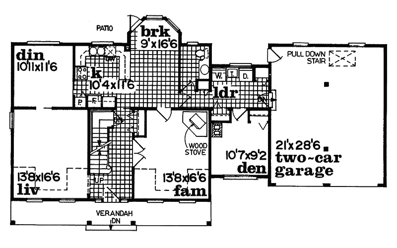 Country House Plan First Floor - Lawrence Country Home 062D-0040 - Shop House Plans and More
