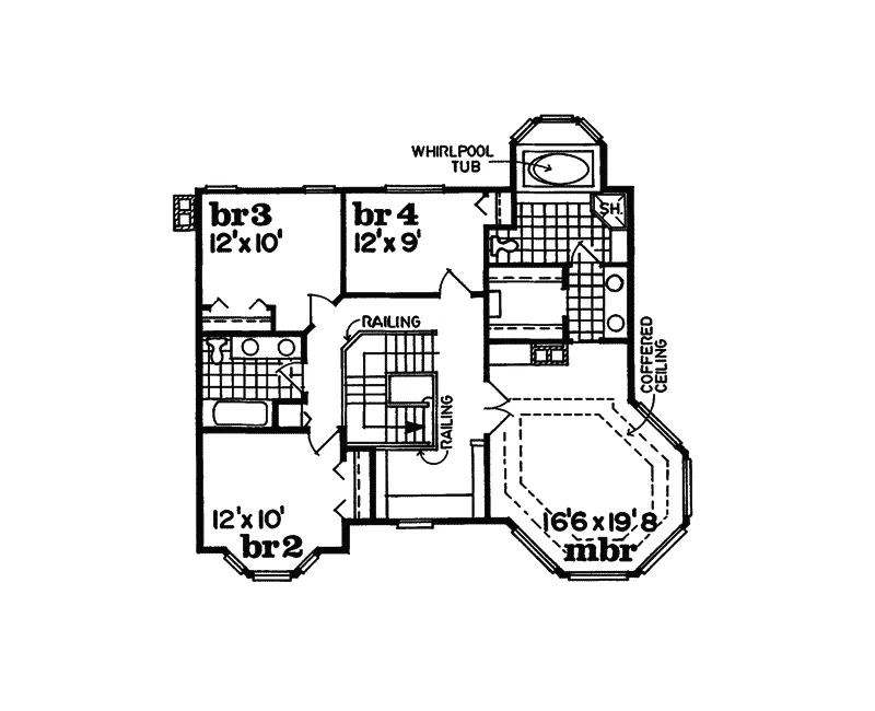 Farmhouse Plan Second Floor - Moline Park Victorian Home 062D-0043 - Shop House Plans and More