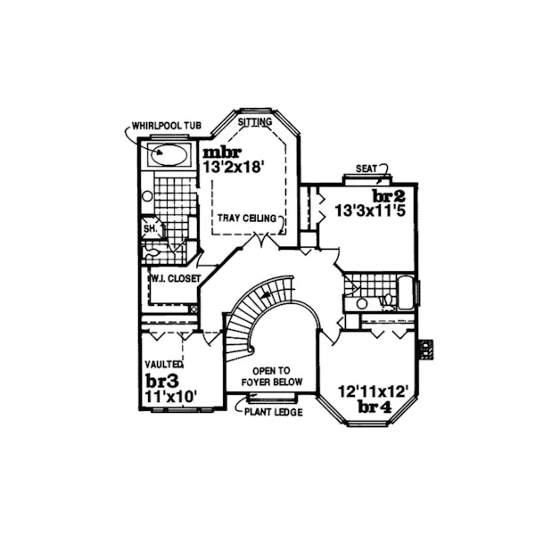 Country House Plan Second Floor - Arrowood Victorian Home 062D-0045 - Search House Plans and More