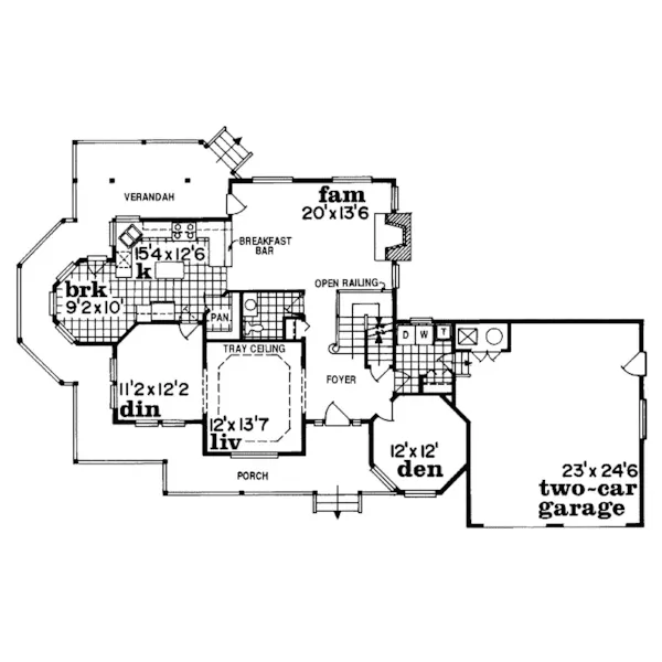 Country House Plan First Floor - Quail Meadows Victorian Home 062D-0046 - Shop House Plans and More