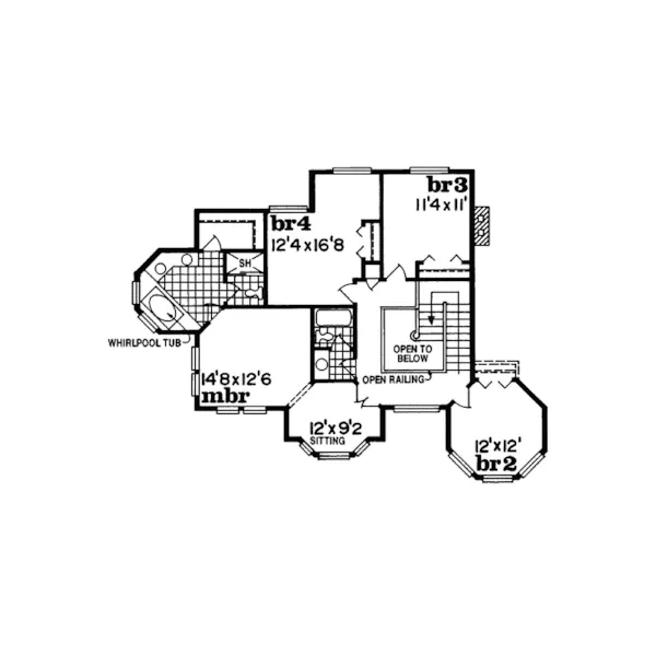 Country House Plan Second Floor - Quail Meadows Victorian Home 062D-0046 - Shop House Plans and More