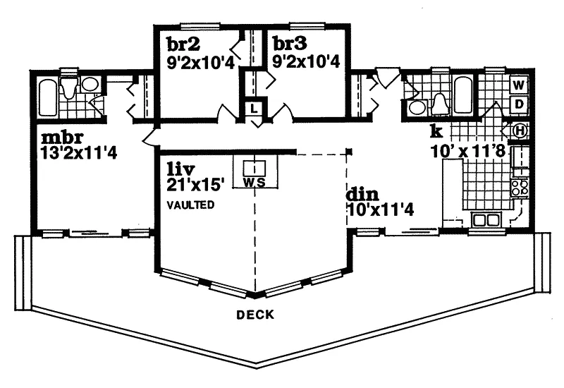 Ranch House Plan First Floor - Meredith Mill Mountain Home 062D-0047 - Shop House Plans and More