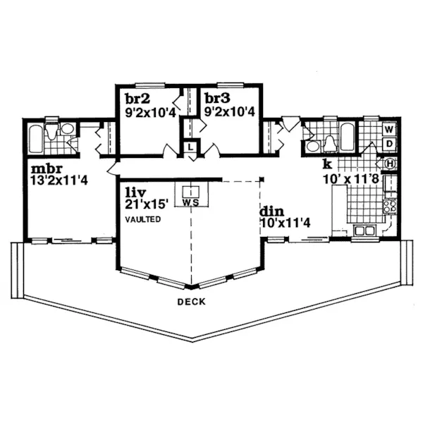 Modern House Plan First Floor - Meredith Mill Mountain Home 062D-0047 - Shop House Plans and More